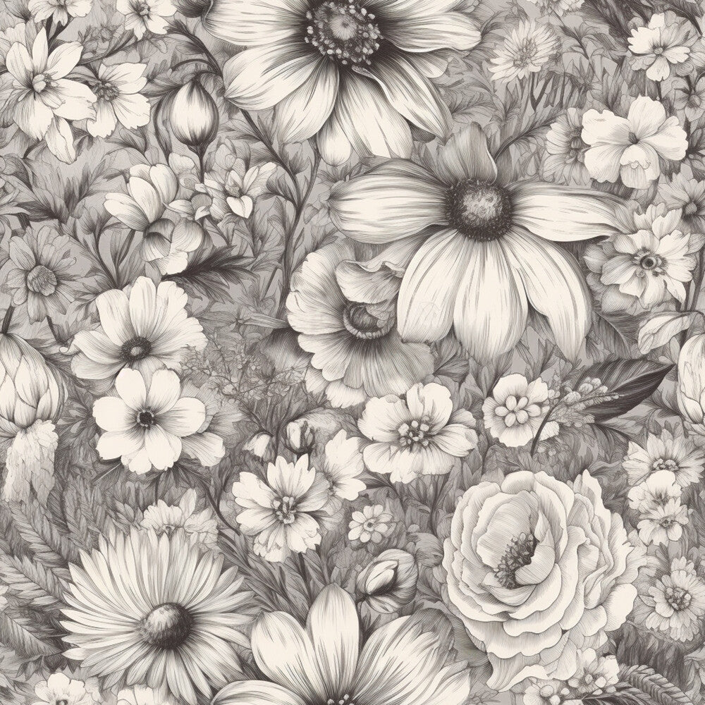 Peonies Pencil Sketched Fat Quarter Bundle