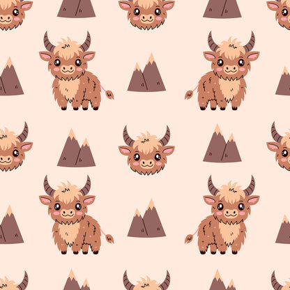 Cute Baby Highland Cows Fat Quarter Bundle