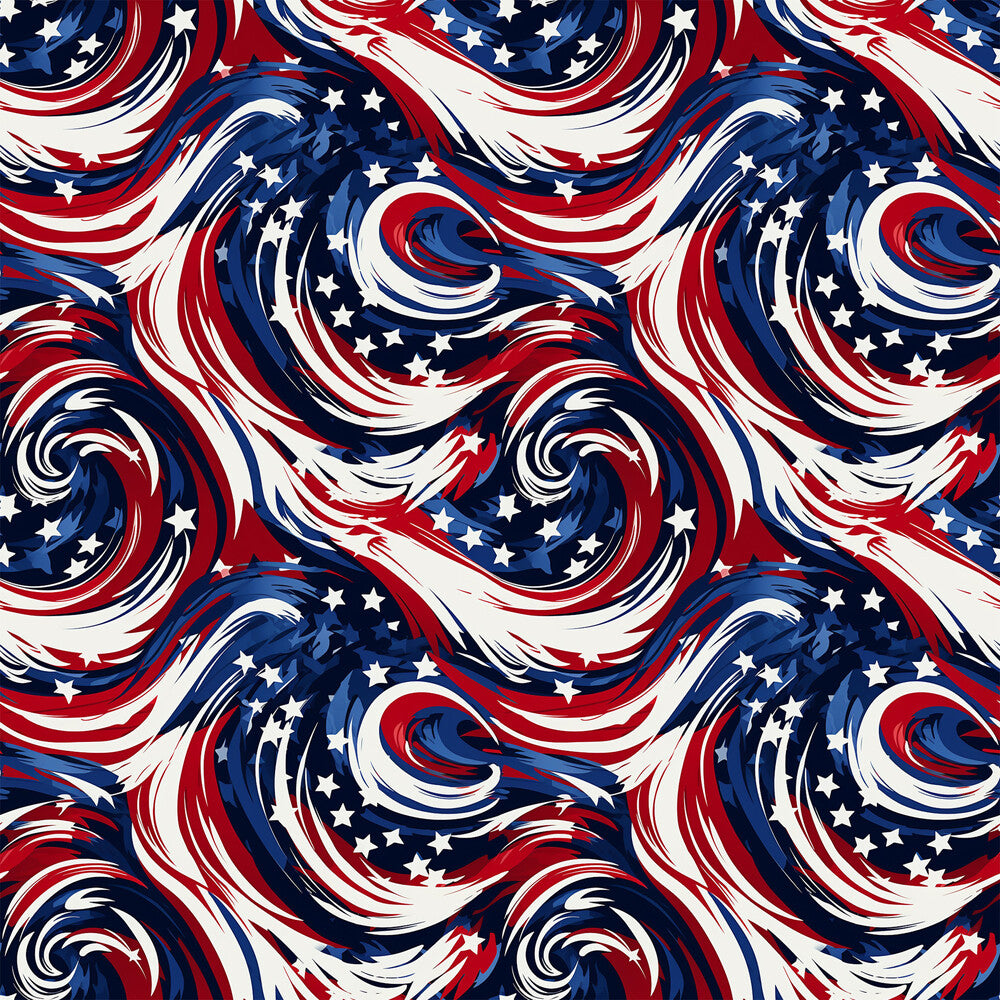 USA Flag Swirls Fat Quarter Bundle