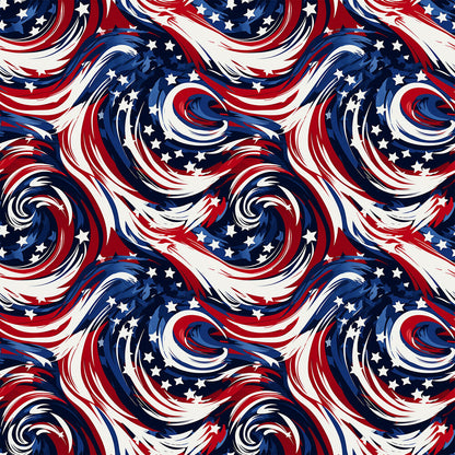 USA Flag Swirls Fat Quarter Bundle