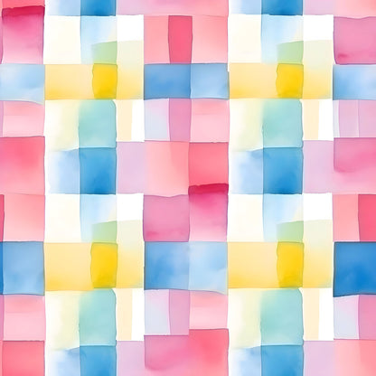 Watercolor Checkered Gingham Fat Quarter Bundle