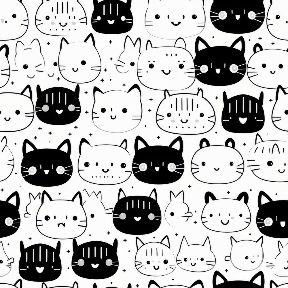 Black and White Cats Fat Quarter Bundle
