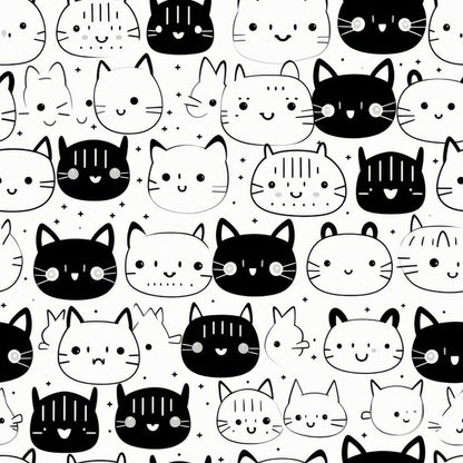 Black and White Cats Fat Quarter Bundle