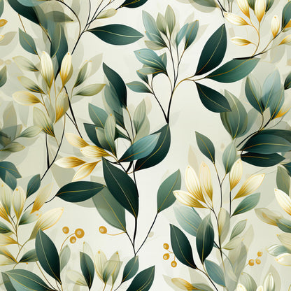 Sage Green Leaves Fat Quarter Bundle