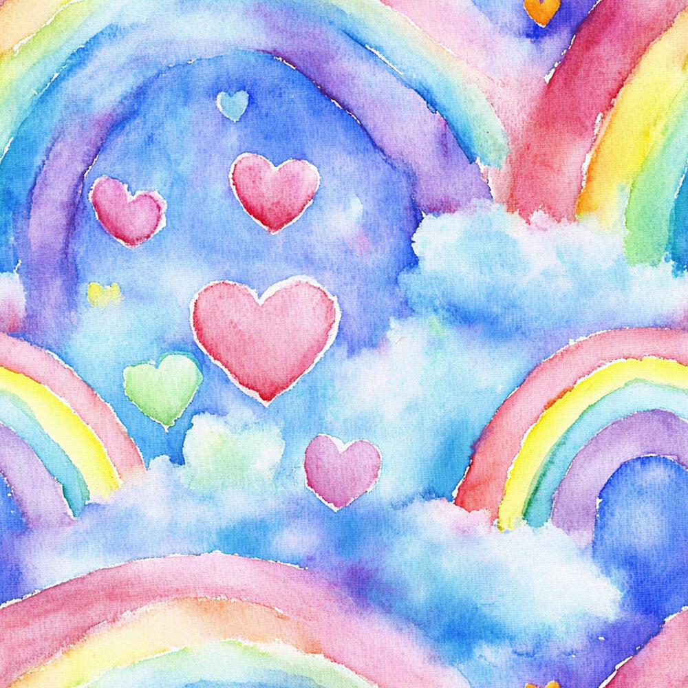 Nursery Rainbows and Hearts Fat Quarter Bundle