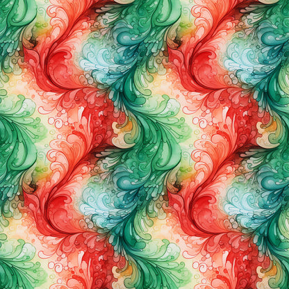 Watercolor Christmas Swirls Fat Quarter Bundle