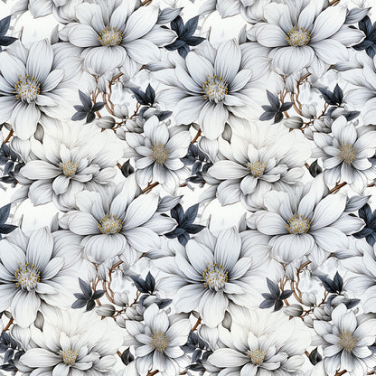 White Flowers Fat Quarter Bundle