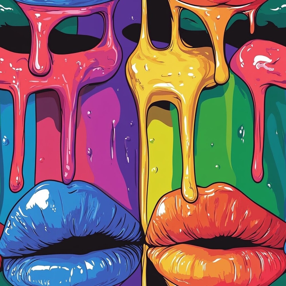 Rainbow Dripping Lips Art Fat Quarter Bundle