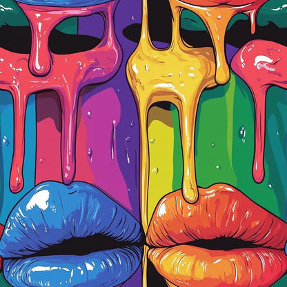 Rainbow Dripping Lips Art Fat Quarter Bundle