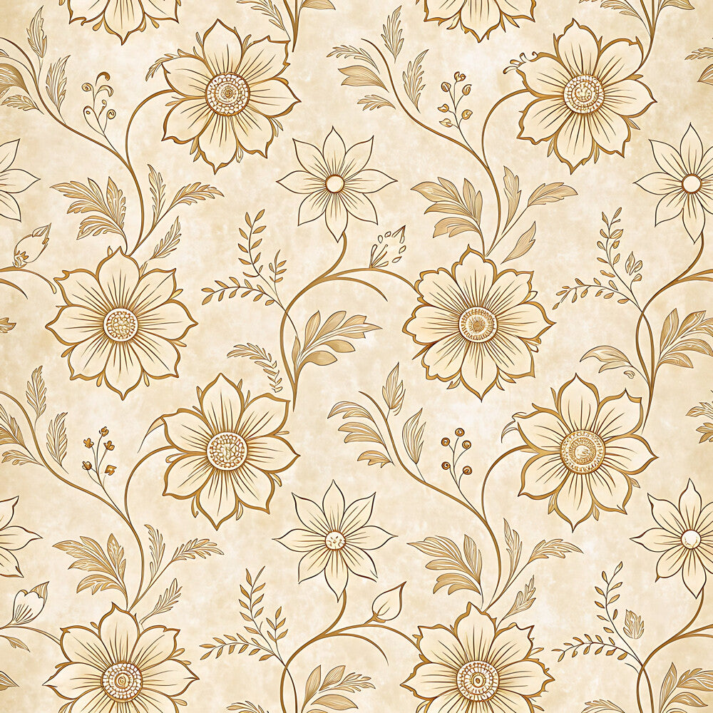 Vintage Beige Sepia Floral Fat Quarter Bundle