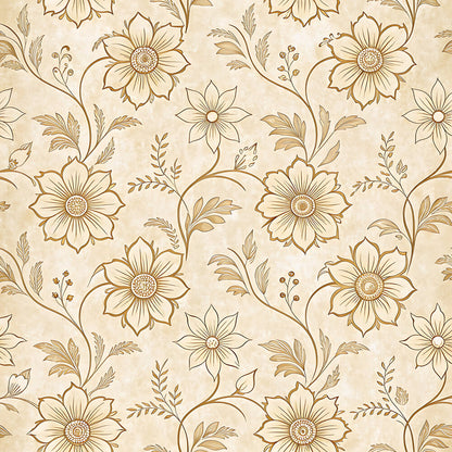 Vintage Beige Sepia Floral Fat Quarter Bundle