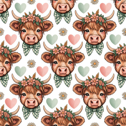Highland Cow Heads Fat Quarter Bundle
