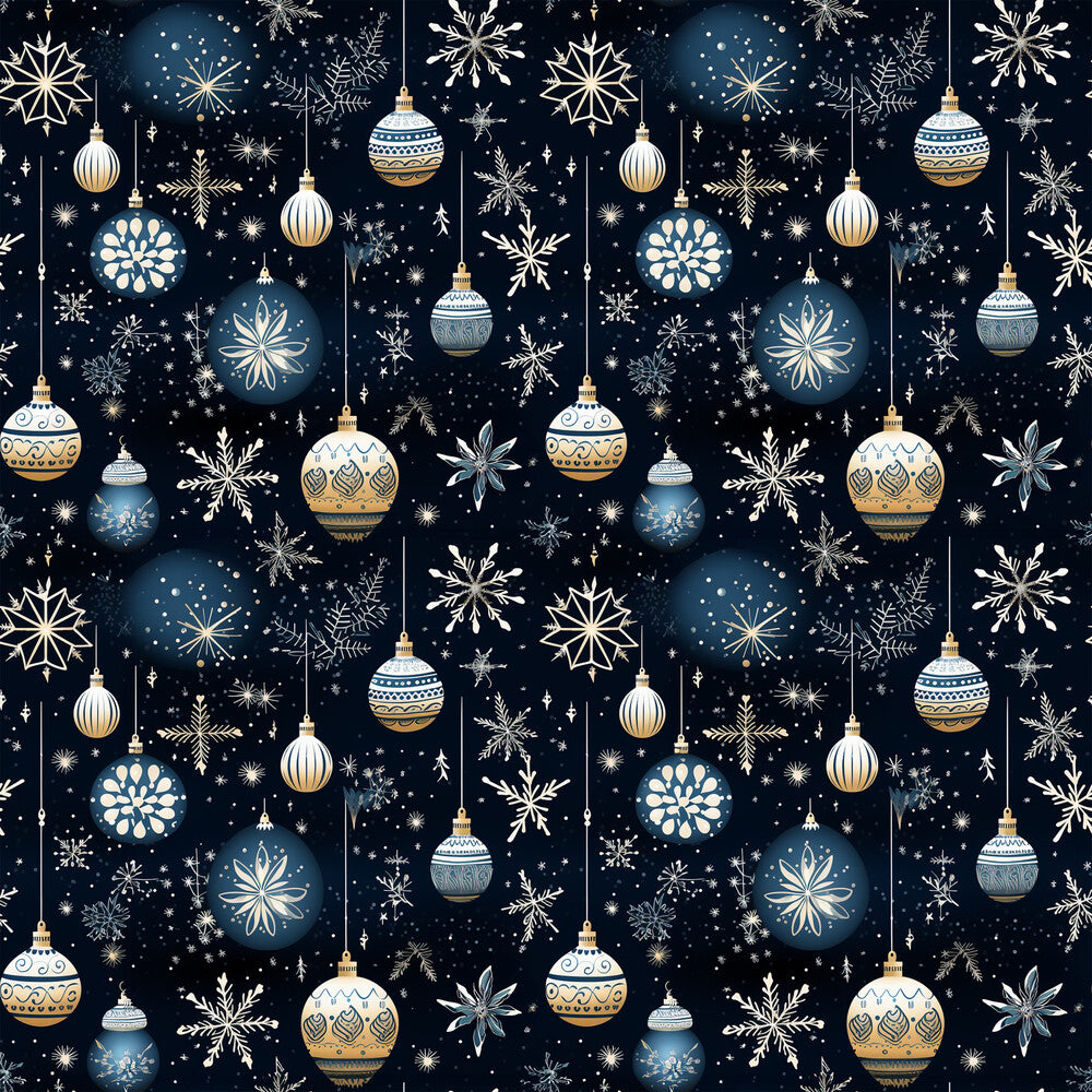 Navy and Cream Christmas Fat Quarter Bundle