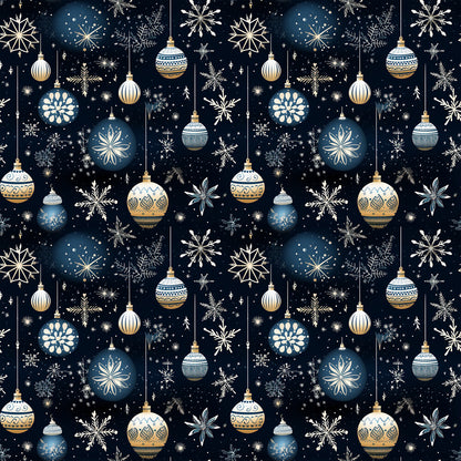 Navy and Cream Christmas Fat Quarter Bundle