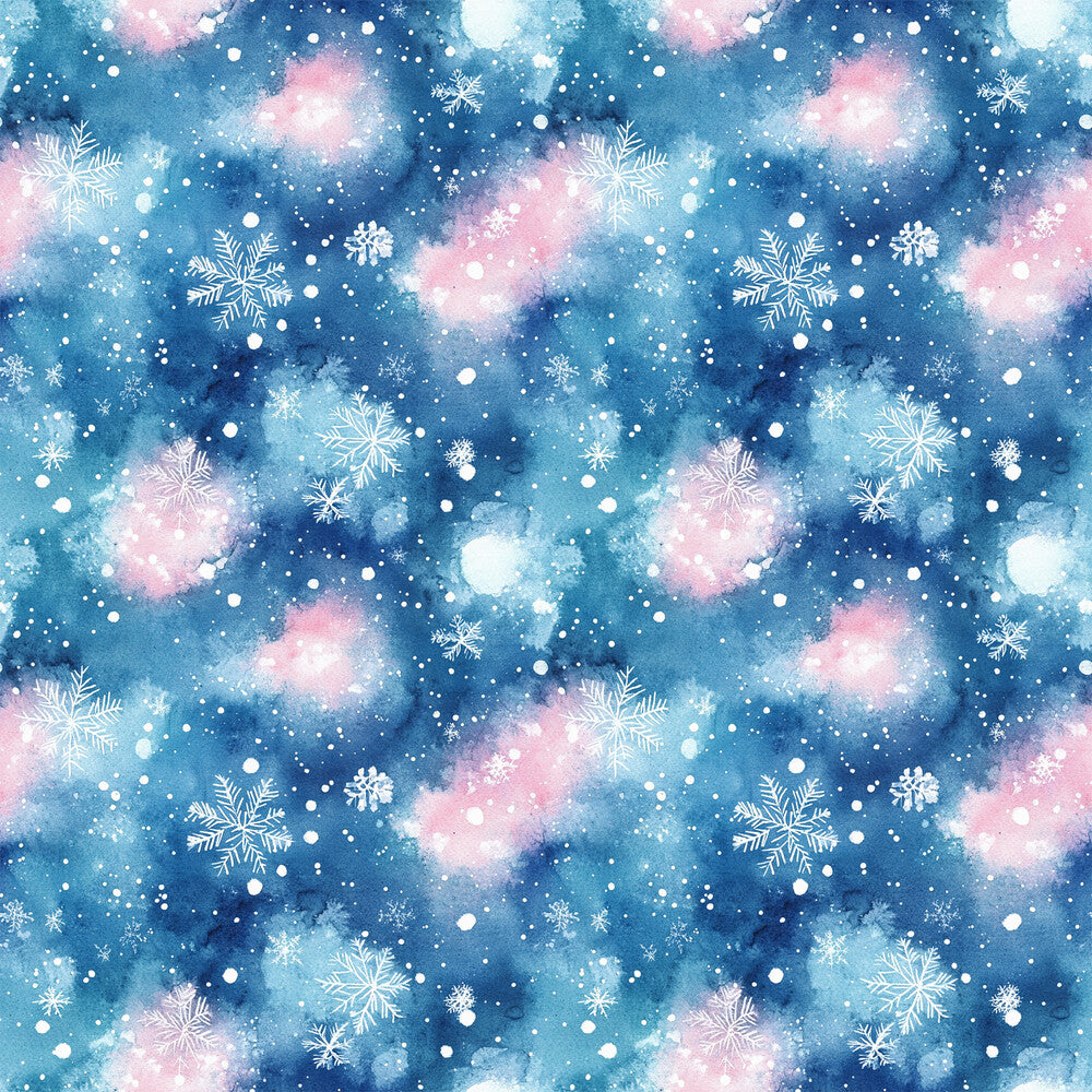 Watercolor Blue Christmas Fat Quarter Bundle
