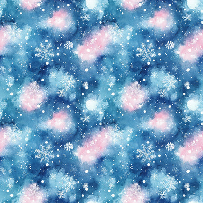 Watercolor Blue Christmas Fat Quarter Bundle