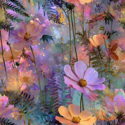 Dreamy Cosmos Floral Ferns Fat Quarter Bundle