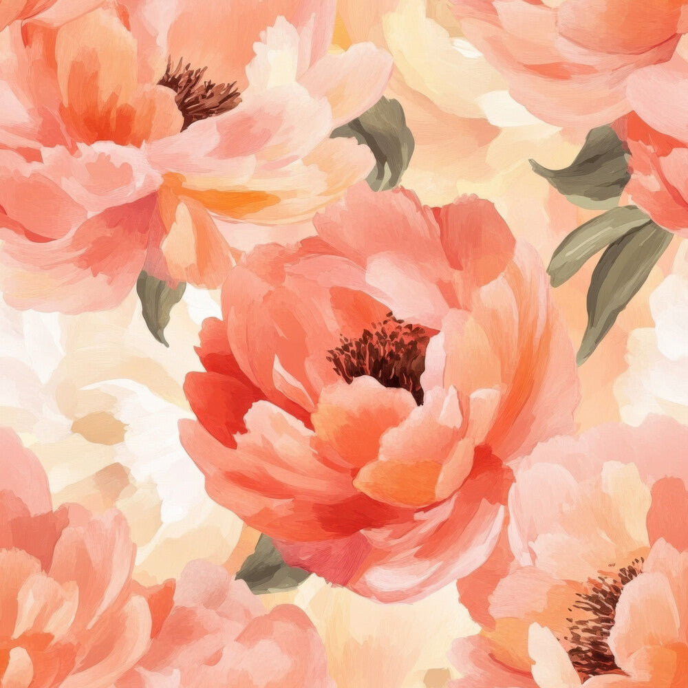 Sunset Coral Peony Fat Quarter Bundle