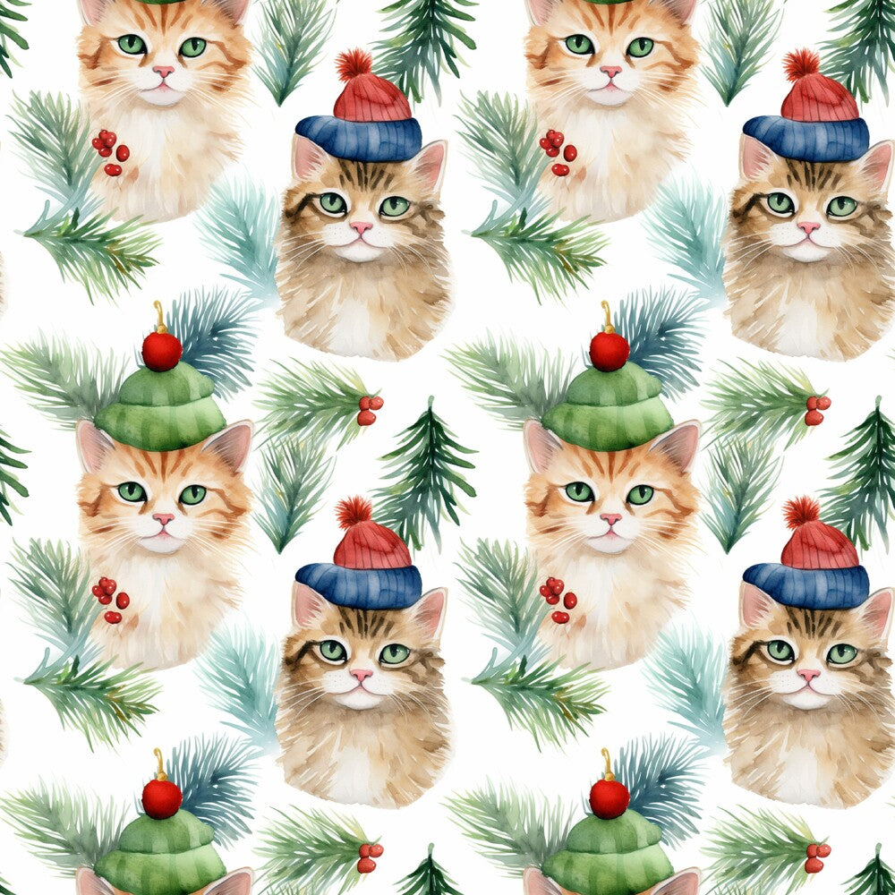 Christmas Santa Kitty Cats Fat Quarter Bundle