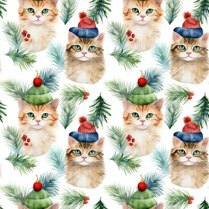 Christmas Santa Kitty Cats Fat Quarter Bundle