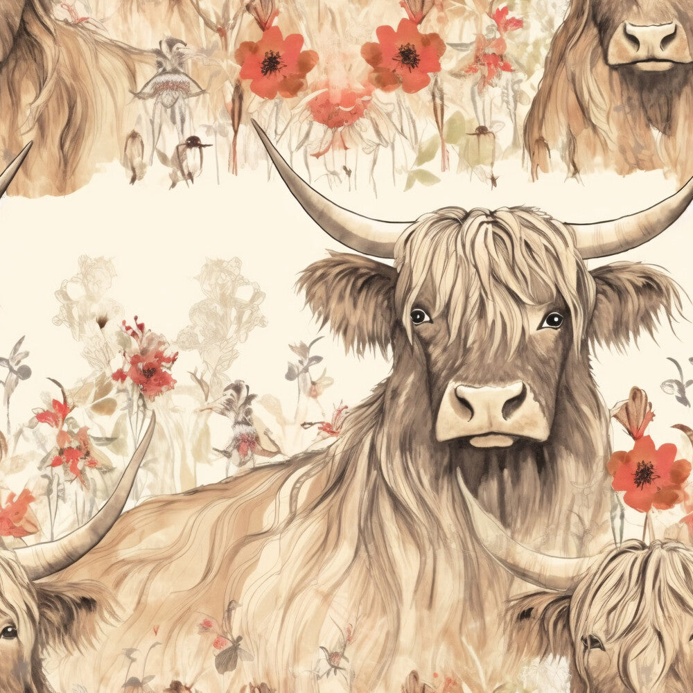 Highland Cows on the Farm Fat Quarter Bundle