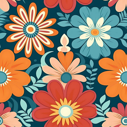 70s Retro Groovy Floral Fat Quarter Bundle