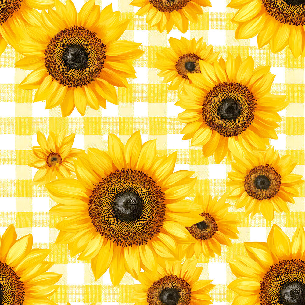 Buffalo Plaid With Sunflowers Fat Quarter Bundle