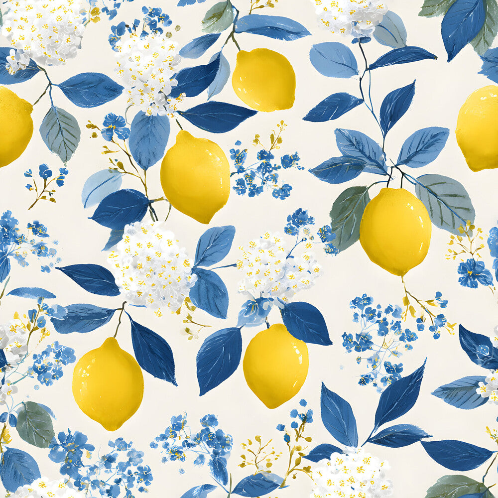Summer Portuguese Azulejo Lemon Fat Quarter Bundle