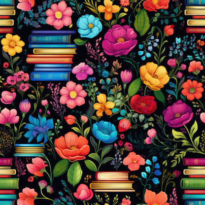Rainbow Books and Flowers Fat Quarter Bundle