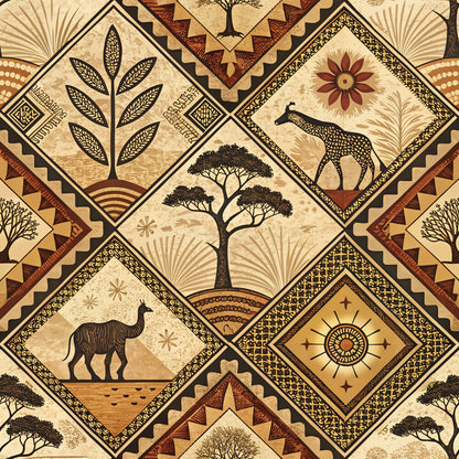 African Mud Cloth Line Art Fat Quarter Bundle