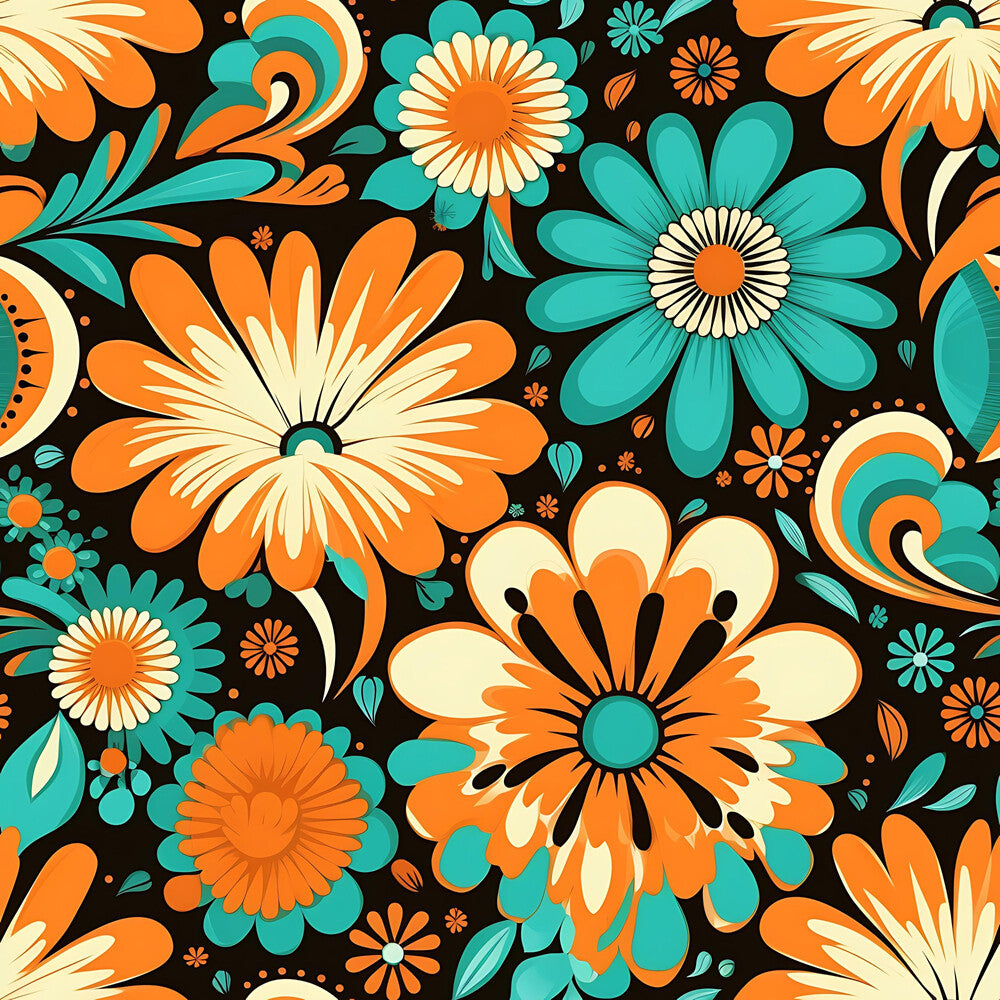 70s Retro Groovy Floral Fat Quarter Bundle