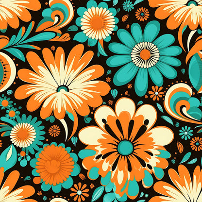 70s Retro Groovy Floral Fat Quarter Bundle