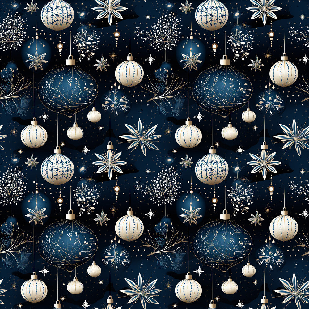 Navy and Cream Christmas Fat Quarter Bundle