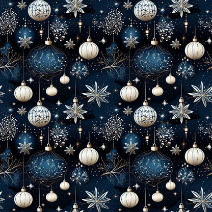 Navy and Cream Christmas Fat Quarter Bundle