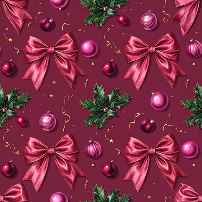Festive Bows and Holly Fat Quarter Bundle