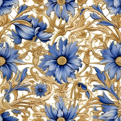 Sapphire Blue Flowers Fat Quarter Bundle