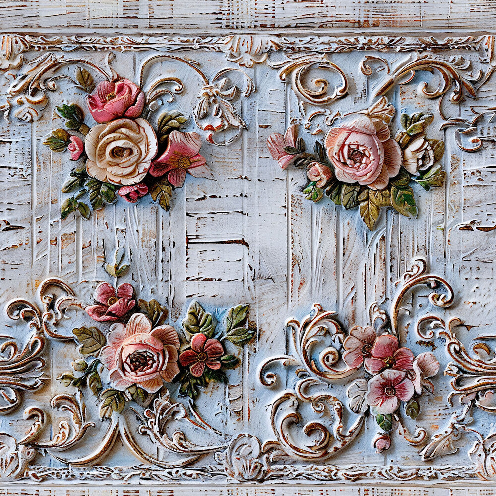 Shabby Chic Antique Painted Wood Fat Quarter Bundle