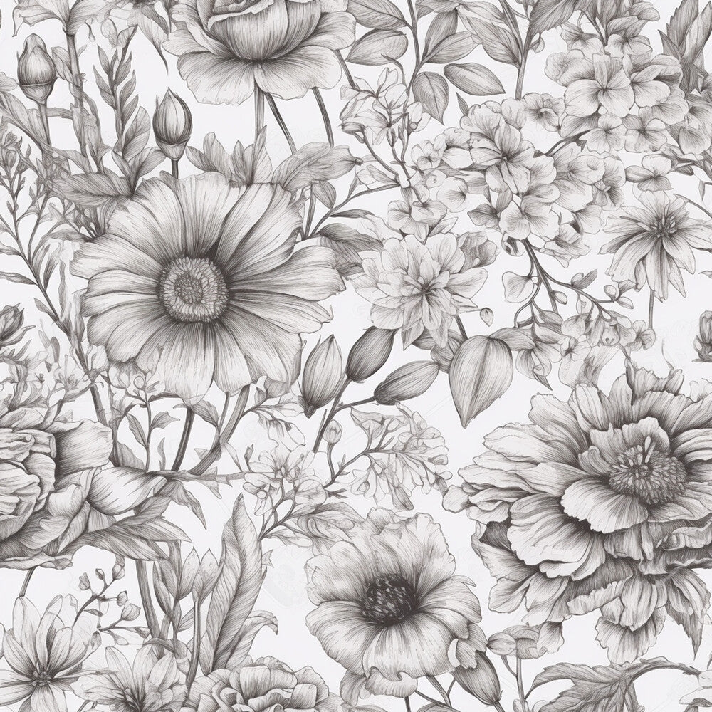 Peonies Pencil Sketched Fat Quarter Bundle