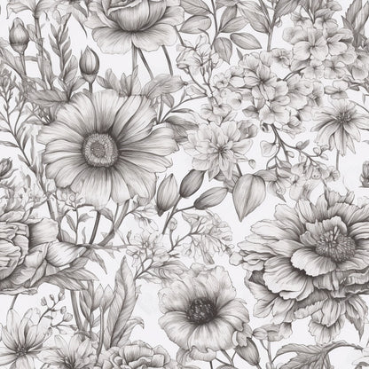 Peonies Pencil Sketched Fat Quarter Bundle
