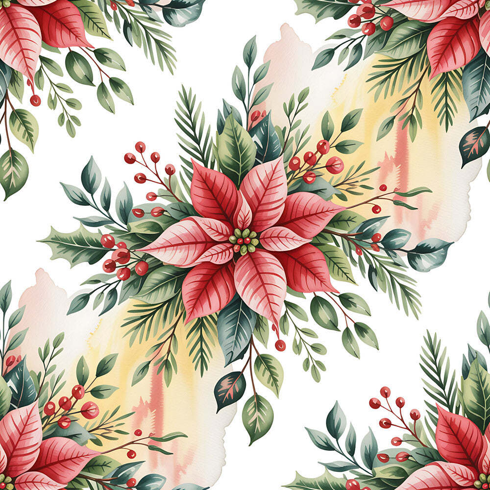 Christmas Botanical Watercolor Fat Quarter Bundle