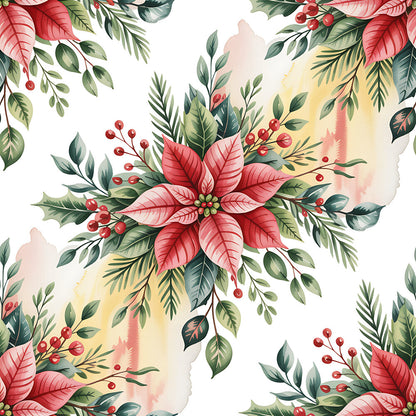Christmas Botanical Watercolor Fat Quarter Bundle