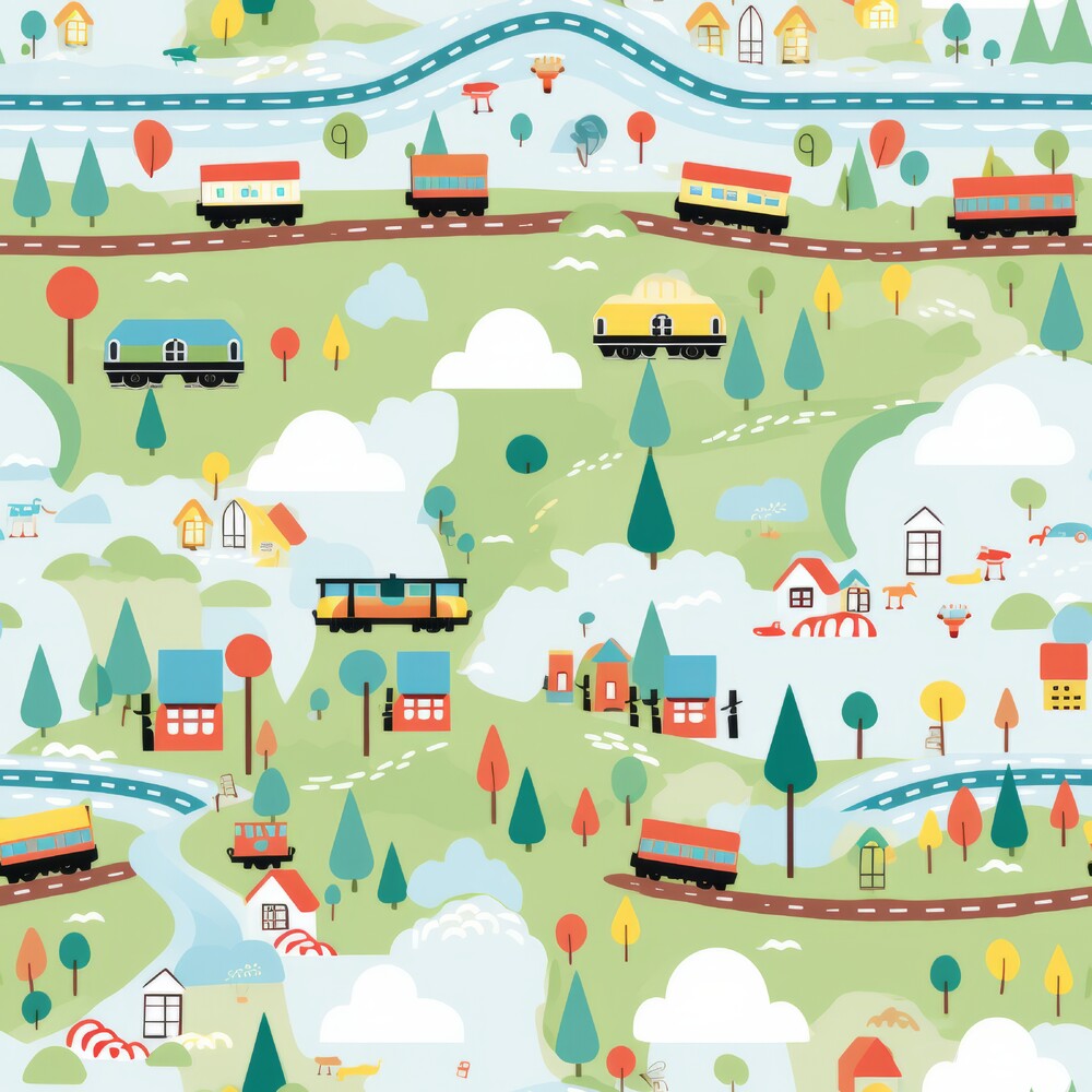 Cartoon Trains Fat Quarter Bundle
