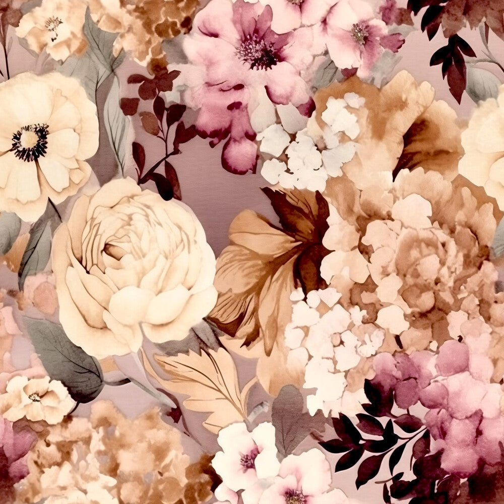 Navy Rose Wine Florals Fat Quarter Bundle