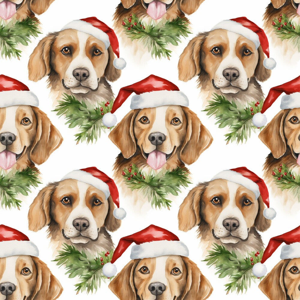 Christmas Santa Puppy Dogs Fat Quarter Bundle