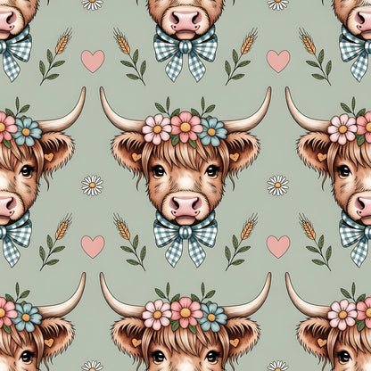 Highland Cow Heads Fat Quarter Bundle