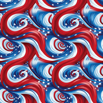 USA Flag Swirls Fat Quarter Bundle