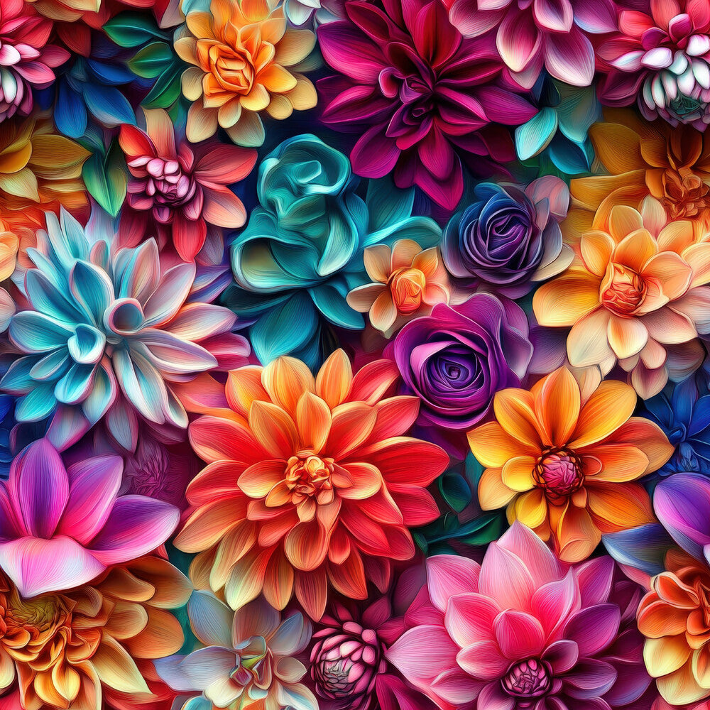 3D Colorful Florals Fat Quarter Bundle