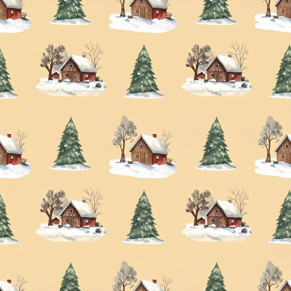 Brown Green Rustic Winter Fat Quarter Bundle