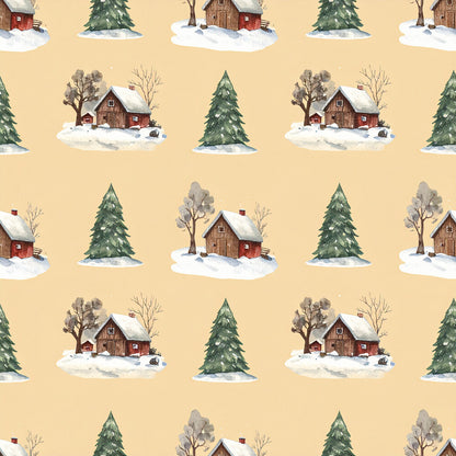 Brown Green Rustic Winter Fat Quarter Bundle