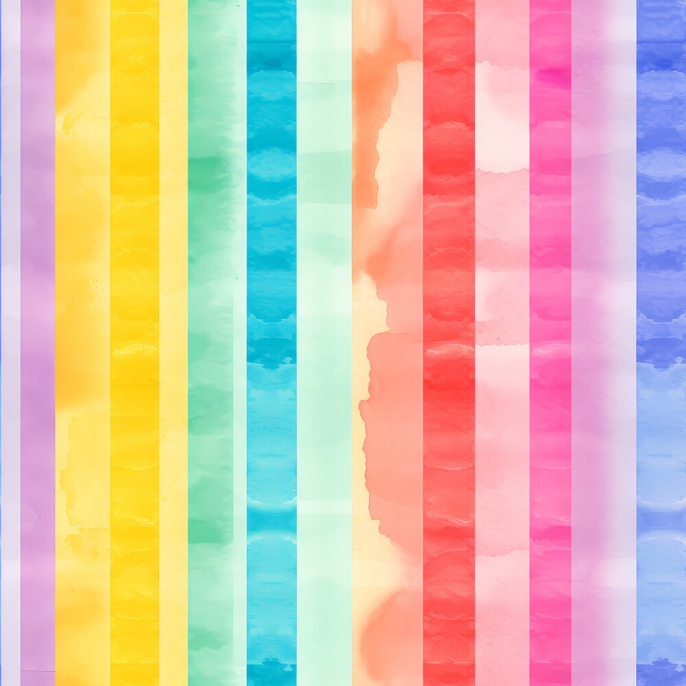 Watercolor Rainbow Stripes Fat Quarter Bundle